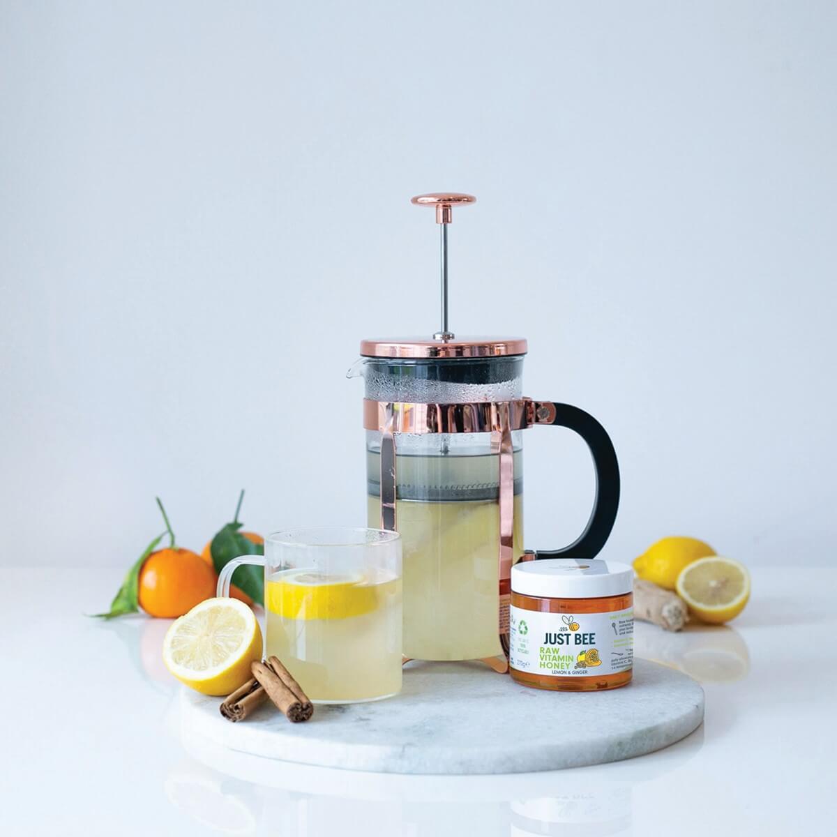 Raw vitamin honey lemon and ginger